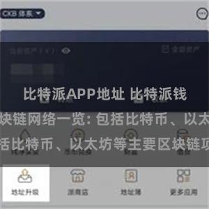 比特派APP地址 比特派钱包支持的区块链网络一览: 包括比特币、以太坊等主要区块链项目