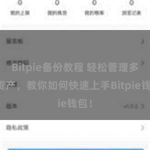 Bitpie备份教程 轻松管理多链资产，教你如何快速上手Bitpie钱包！