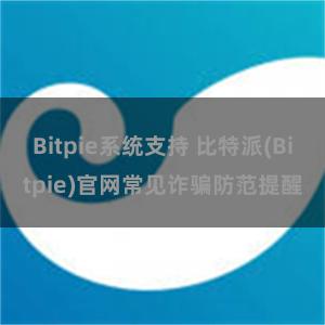 Bitpie系统支持 比特派(Bitpie)官网常见诈骗防范提醒