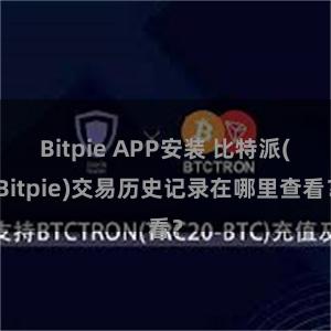 Bitpie APP安装 比特派(Bitpie)交易历史记录在哪里查看？