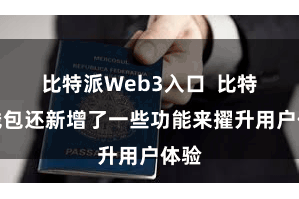 比特派Web3入口  比特派钱包还新增了一些功能来擢升用户体验